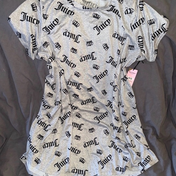Juicy Couture Gray juicy crown Logo sleep shirt / dress / gown . Size 1X NWT!! - Picture 2 of 8